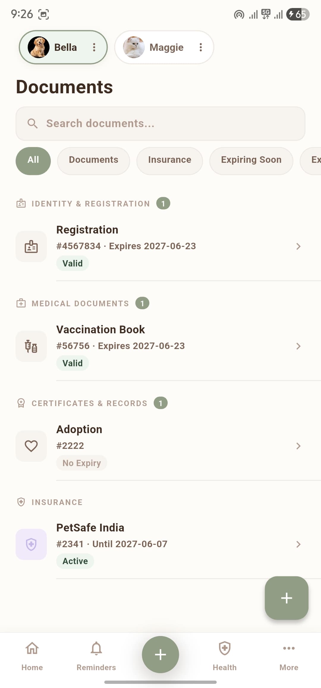 Store Every Important Document — Setiora app screen