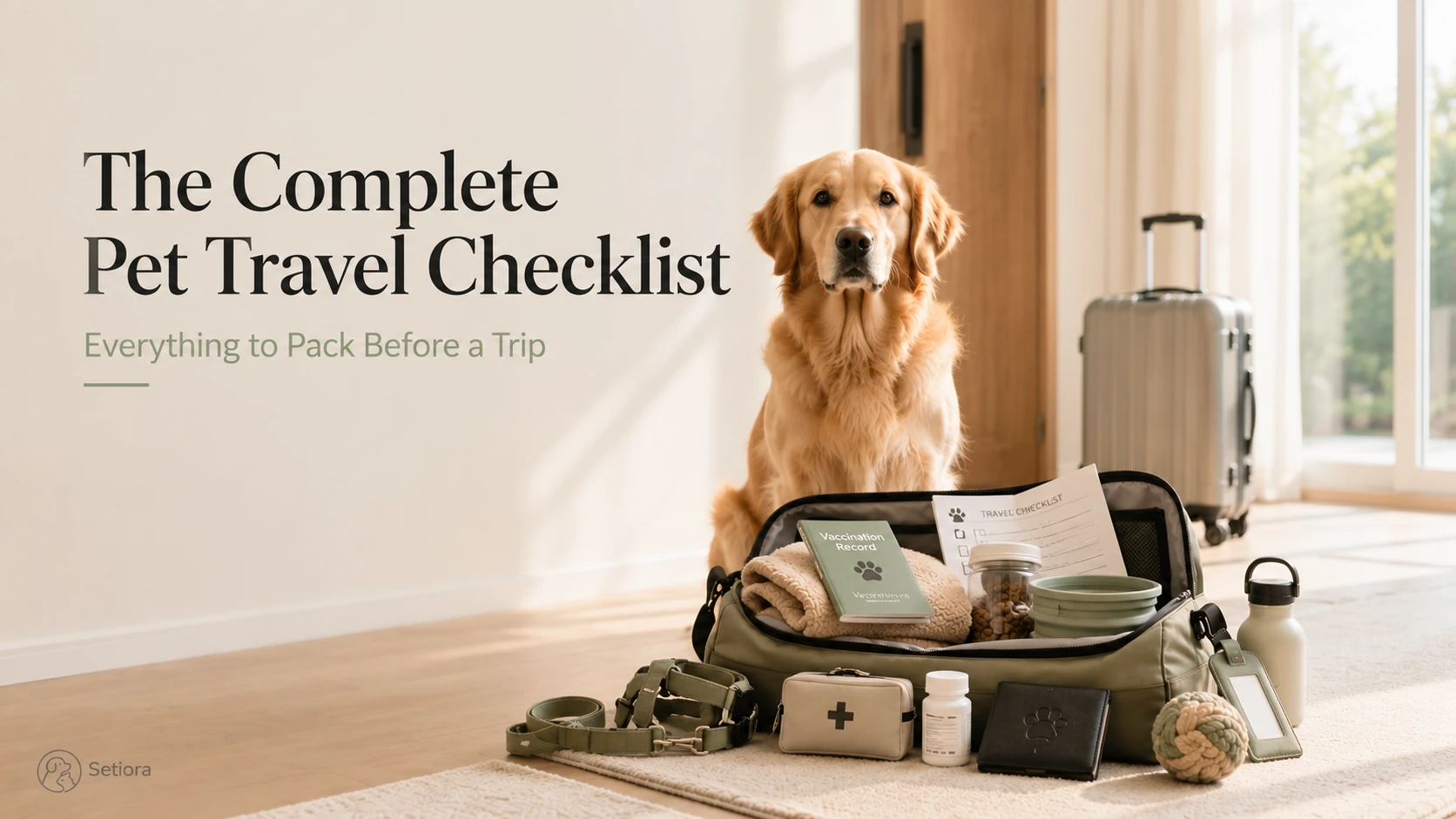 Pet travel checklist essentials packed before a trip